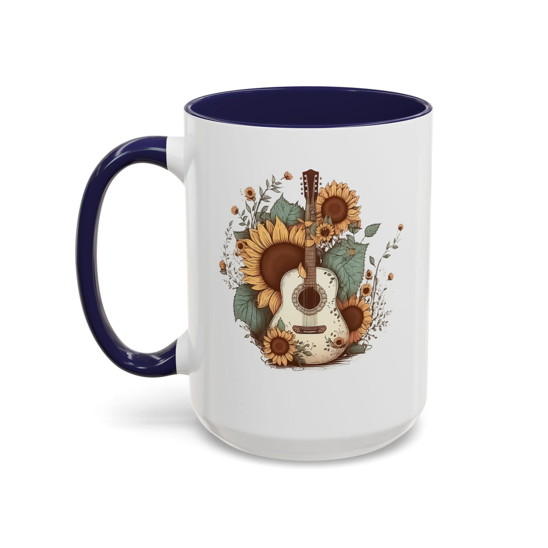 Sunflower Guitar - Accent Coffee Mug (11, 15oz)