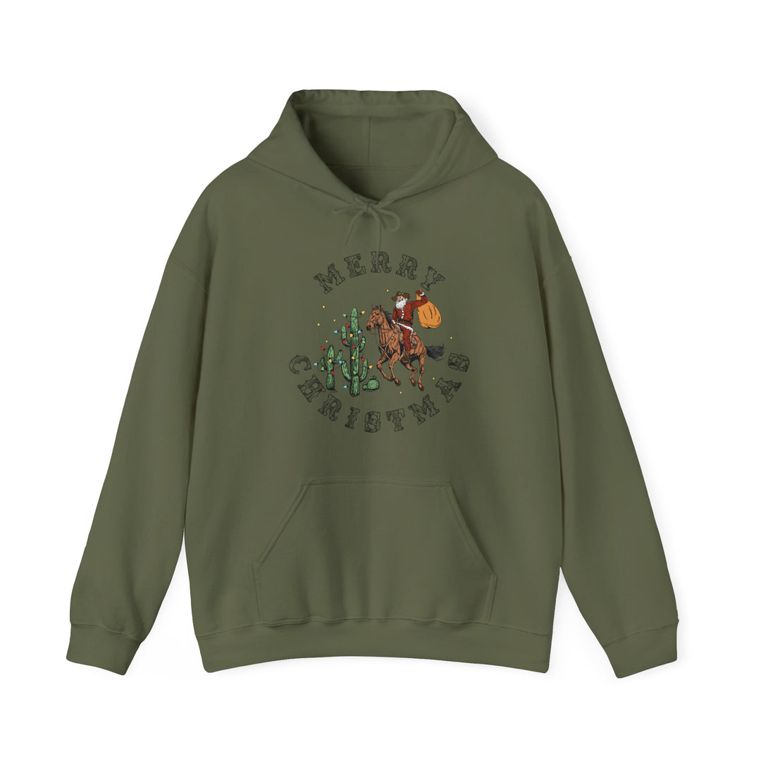 Merry Christmas Cowboy Santa - Unisex Heavy Blend™ Hooded Sweatshirt