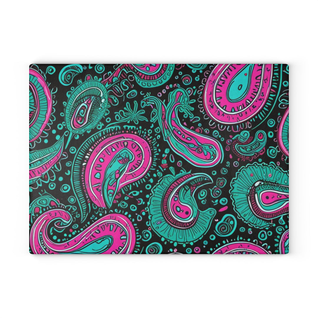 Paisley Print - Glass Cutting Board