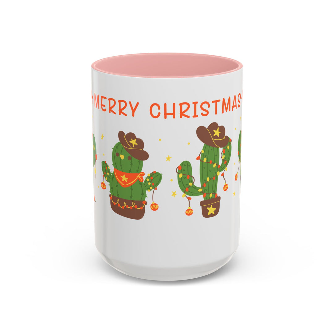 Merry Christmas Cactus -  Accent Coffee Mug (11, 15oz)