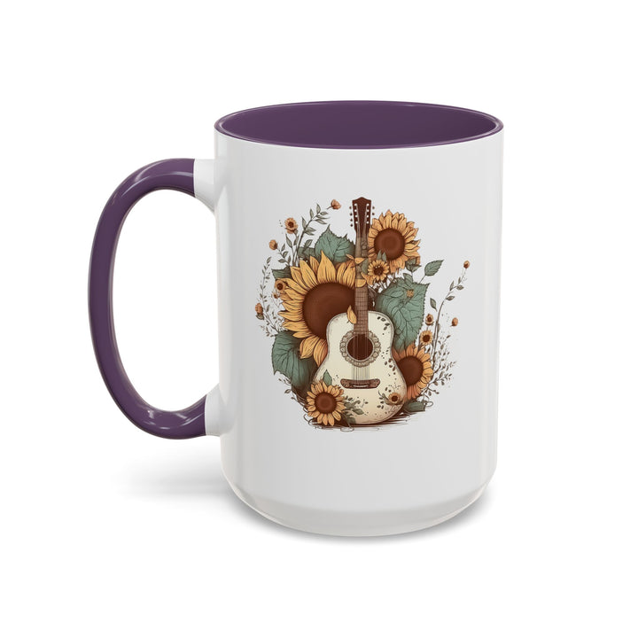 Sunflower Guitar - Accent Coffee Mug (11, 15oz)