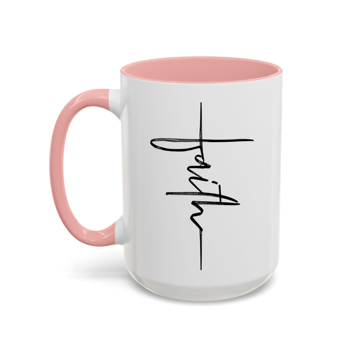 Faith Cross - Accent Coffee Mug (11, 15oz)