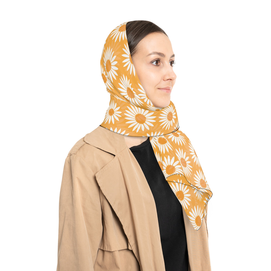 Yellow Sunflower Pattern - Poly Scarf