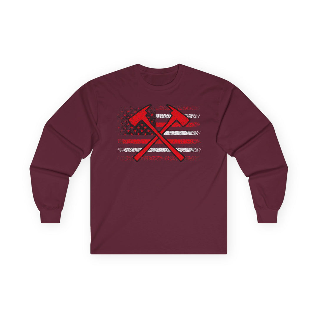 Firefighter American Flag - Unisex Ultra Cotton Long Sleeve Tee