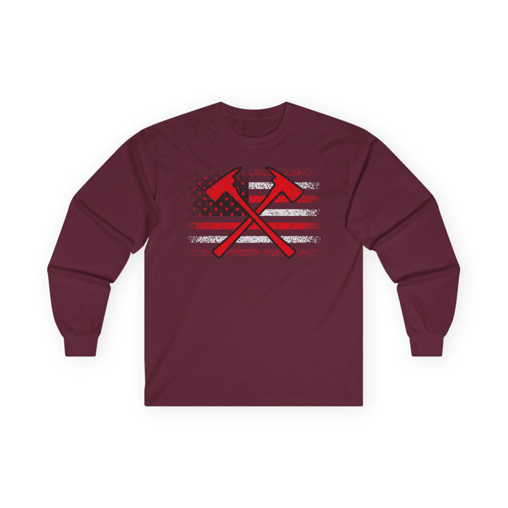 Firefighter American Flag - Unisex Ultra Cotton Long Sleeve Tee