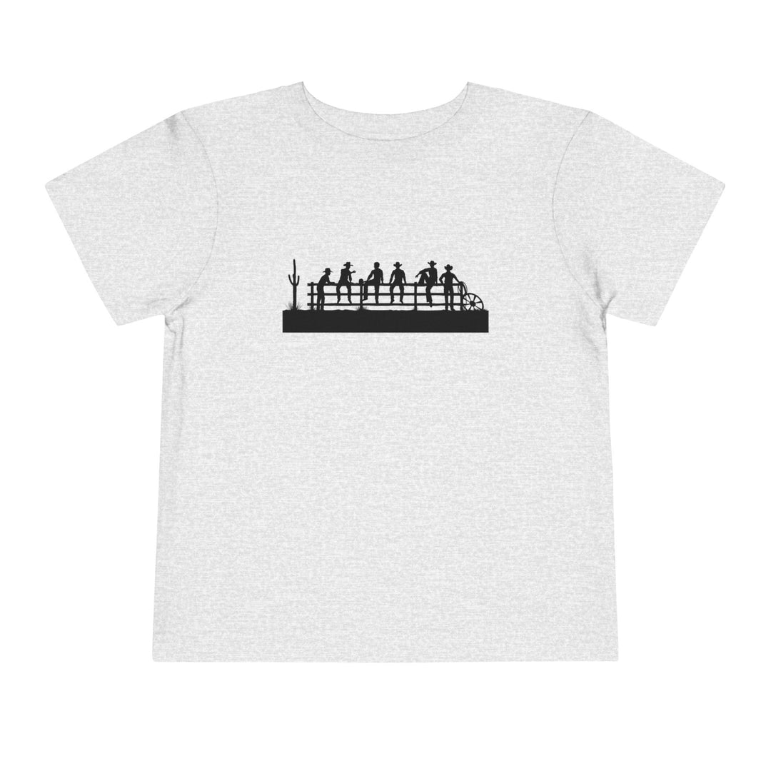 Cowboys On Fence Silhouette - Toddler Short Sleeve Tee