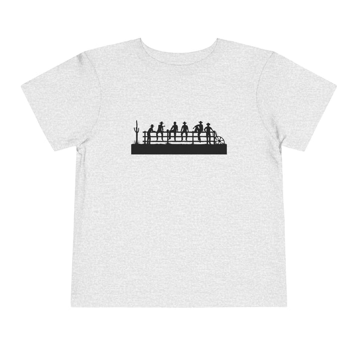 Cowboys On Fence Silhouette - Toddler Short Sleeve Tee