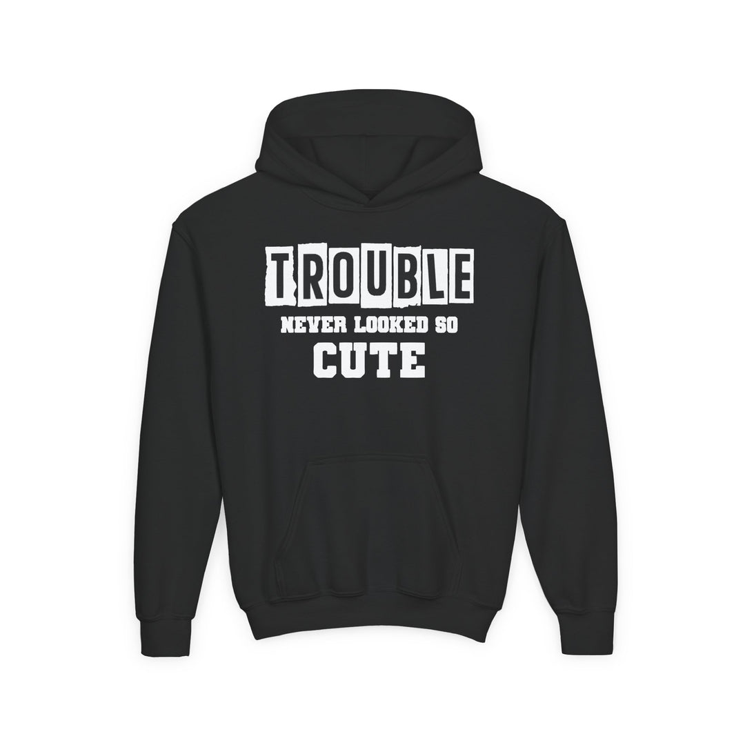 Trouble Never Looked So Cute - Youth Heavy Blend Hooded Sweatshirt