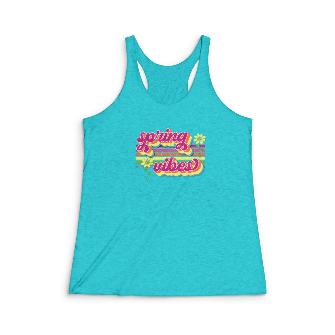 Spring Vibes Retro - Women's Tri-Blend Racerback Tank