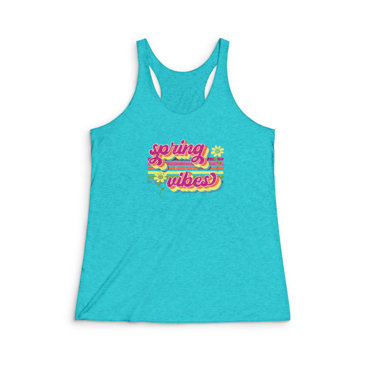 Spring Vibes Retro - Women's Tri-Blend Racerback Tank