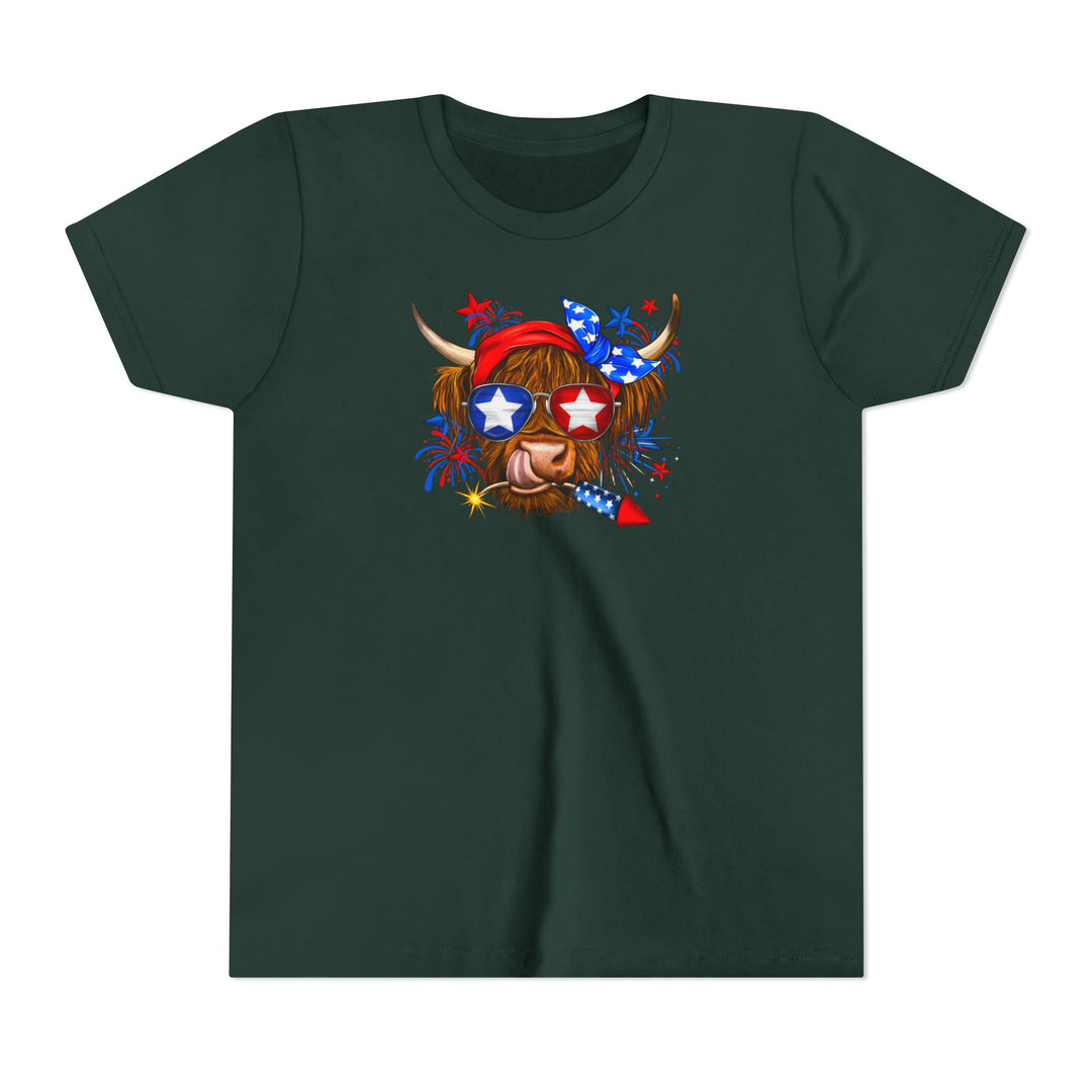 4th Of July Cow - Youth Short Sleeve Tee
