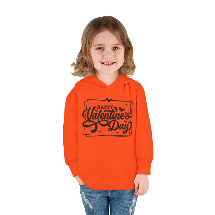 Happy Valentine's Day W/Hearts - Toddler Pullover Fleece Hoodie
