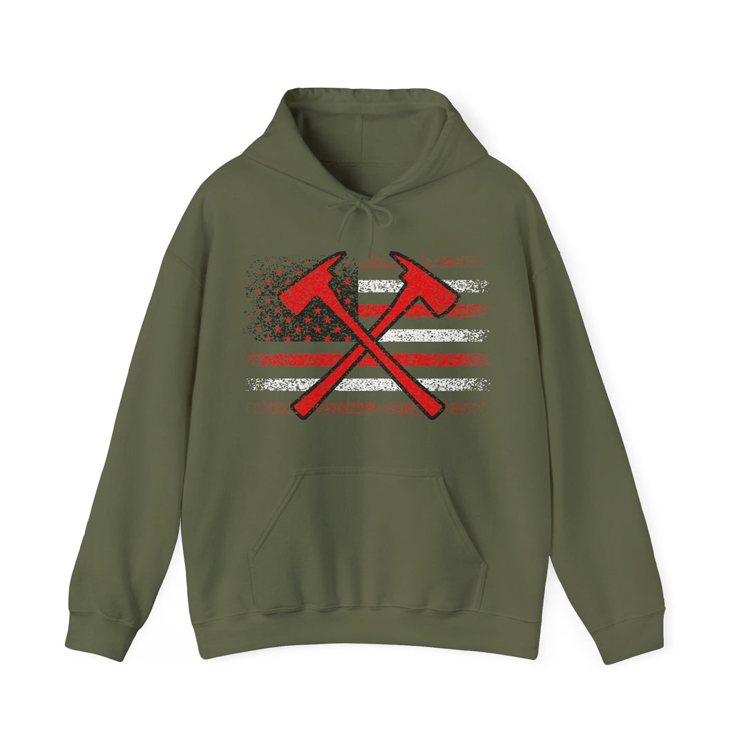 Firefighter American Flag - Unisex Heavy Blend™ Hooded Sweatshirt