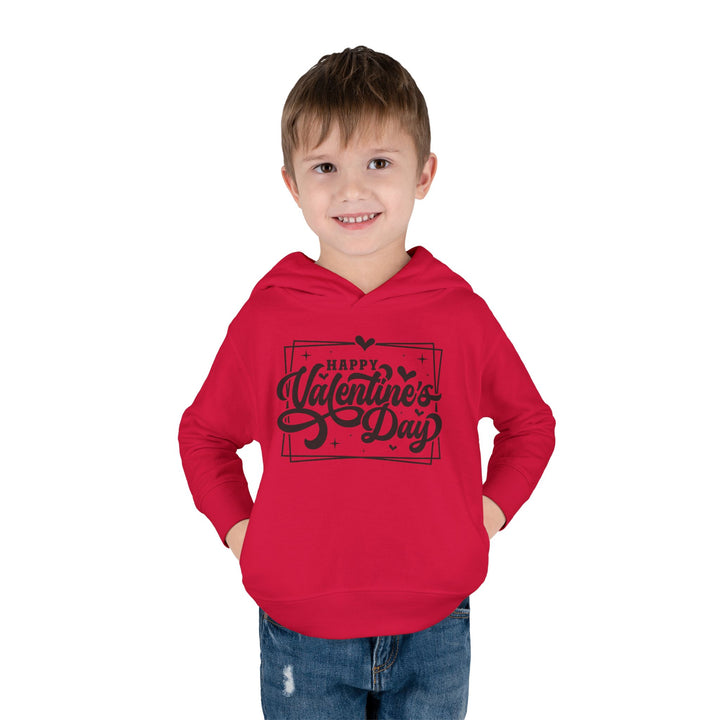 Happy Valentine's Day W/Hearts - Toddler Pullover Fleece Hoodie