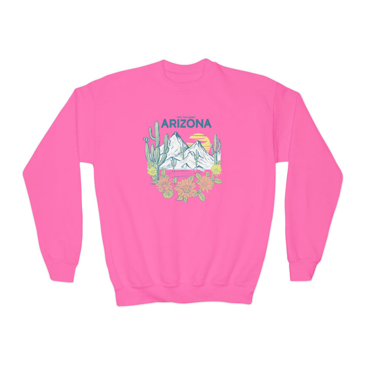 Feel The Sunset Arizona - Youth Crewneck Sweatshirt
