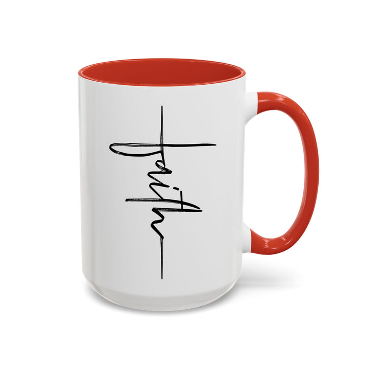 Faith Cross - Accent Coffee Mug (11, 15oz)