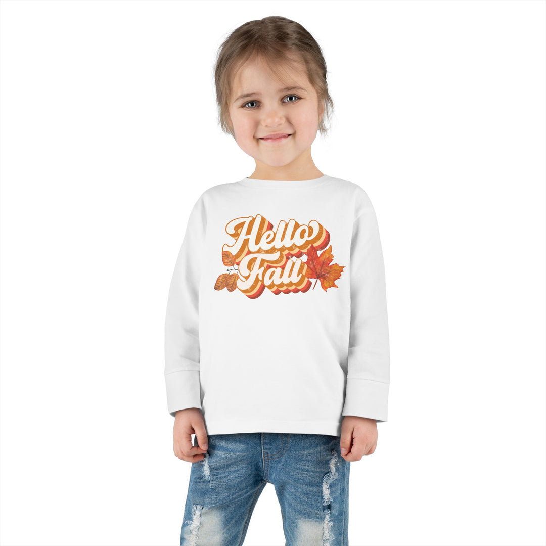 Retro Hello Fall - Toddler Long Sleeve Tee