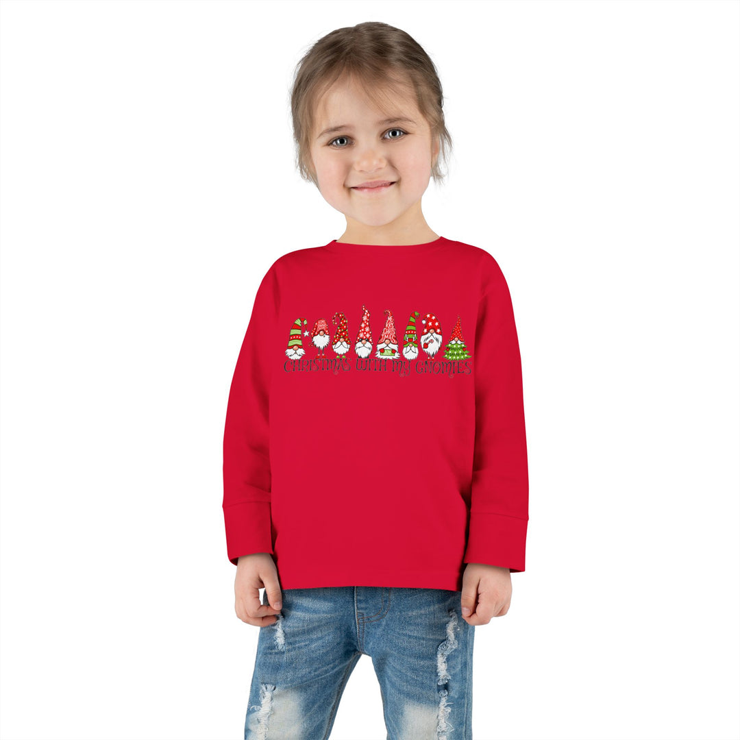 Christmas With My Gnomies - Toddler Long Sleeve Tee