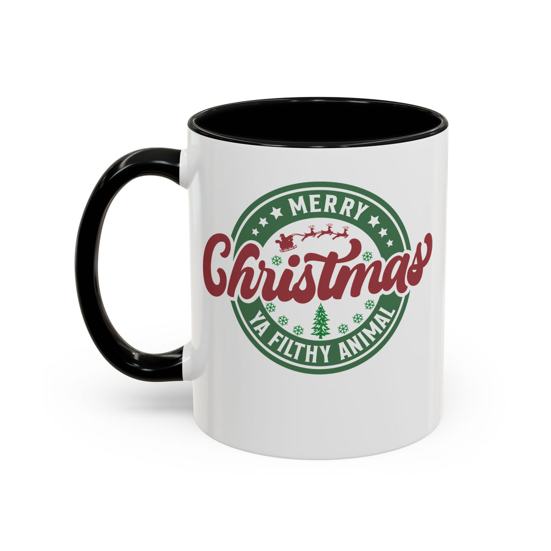 Merry Christmas Ya Filthy Animal - Accent Coffee Mug (11, 15oz)