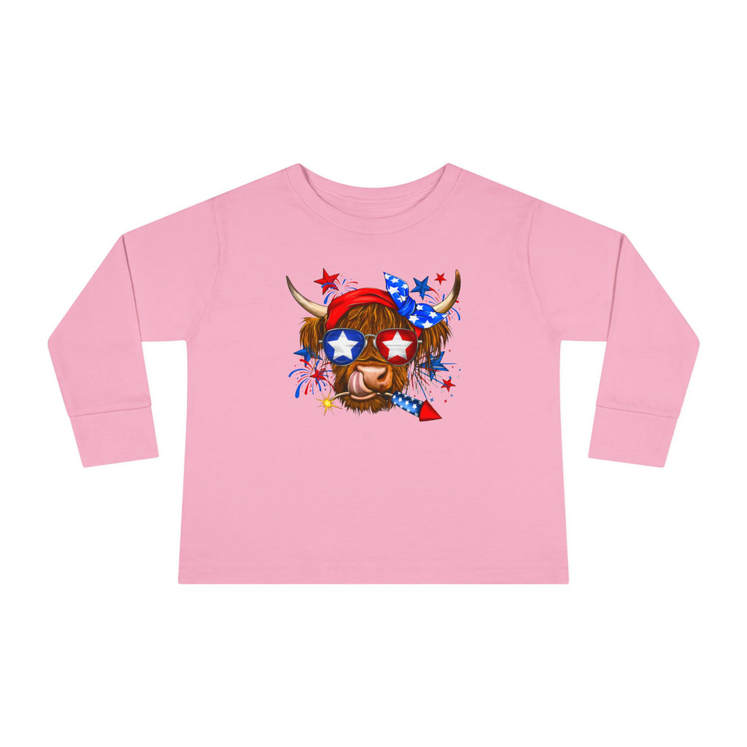 4th Of July Cow - Toddler Long Sleeve Tee