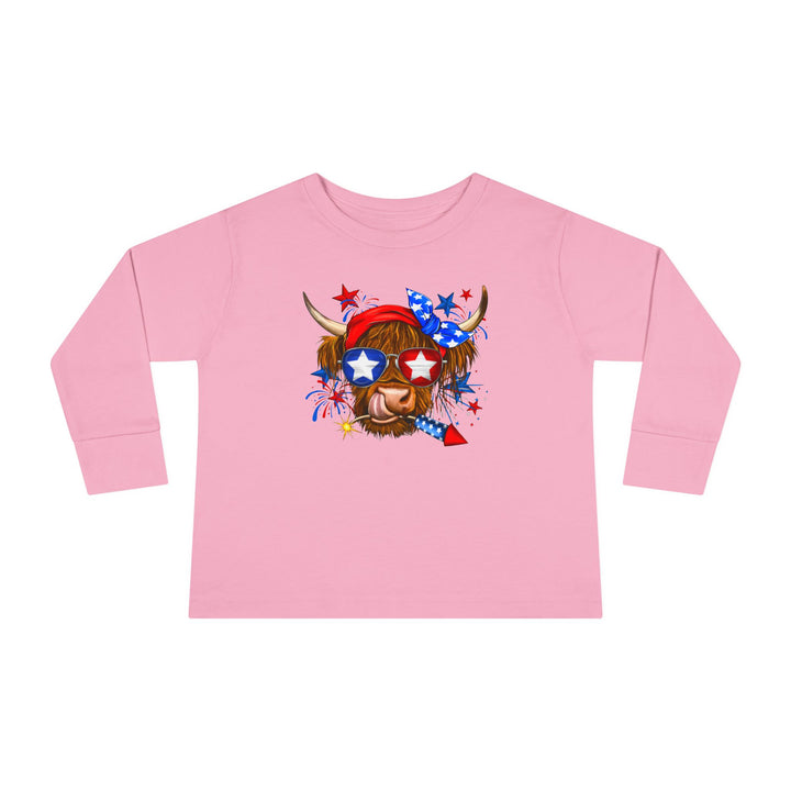 4th Of July Cow - Toddler Long Sleeve Tee