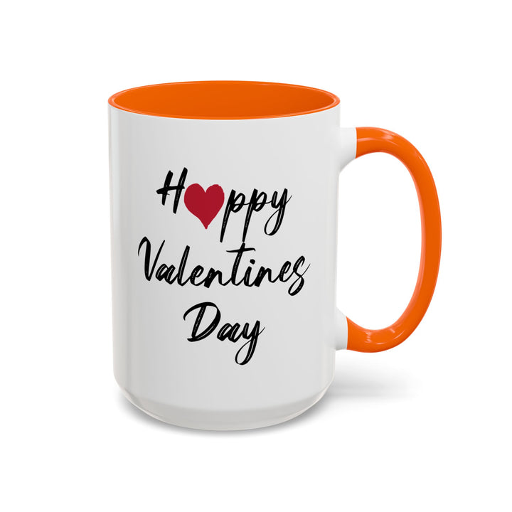 Happy Valentines Day - Accent Coffee Mug (11, 15oz)