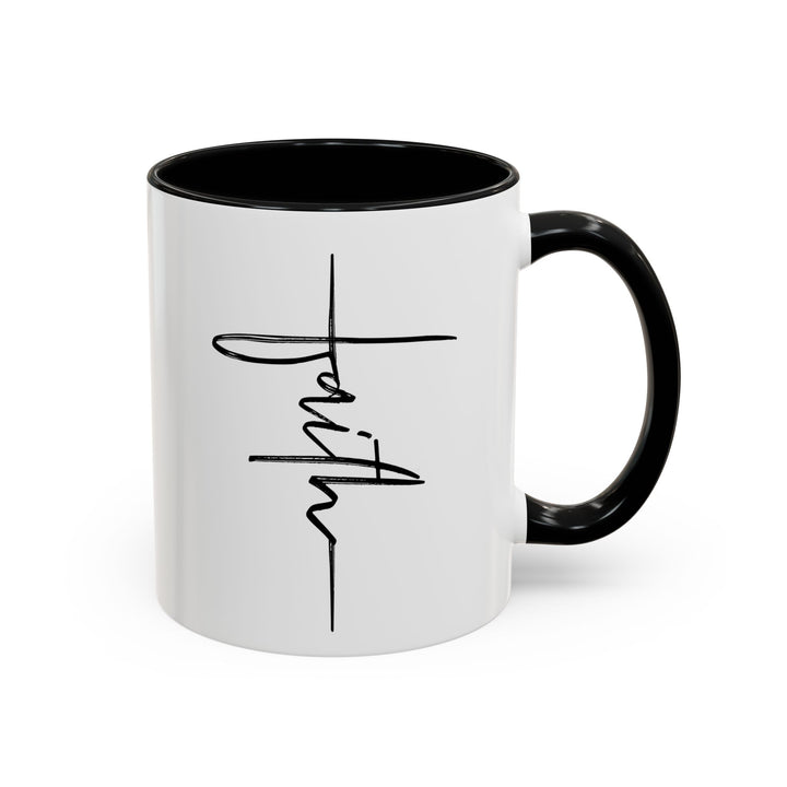 Faith Cross - Accent Coffee Mug (11, 15oz)