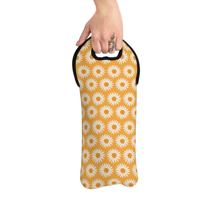 Yellow Sunflower Pattern - Wine Tote Bag
