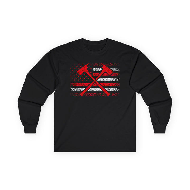 Firefighter American Flag - Unisex Ultra Cotton Long Sleeve Tee