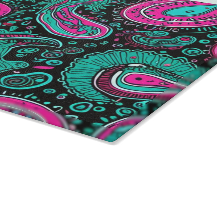 Paisley Print - Glass Cutting Board