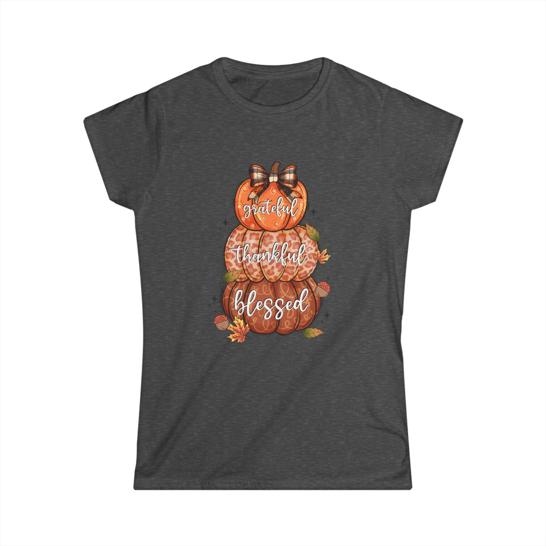 Grateful Thankful Blessed Pumpkins - Women's Softstyle Tee