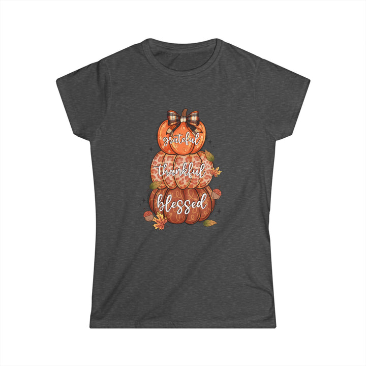 Grateful Thankful Blessed Pumpkins - Women's Softstyle Tee