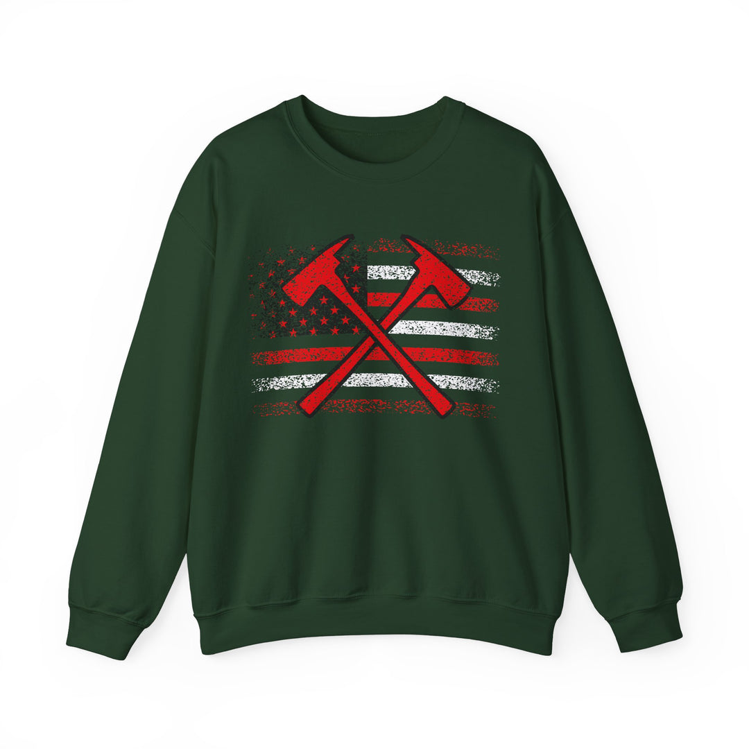 Firefighter American Flag - Unisex Heavy Blend™ Crewneck Sweatshirt