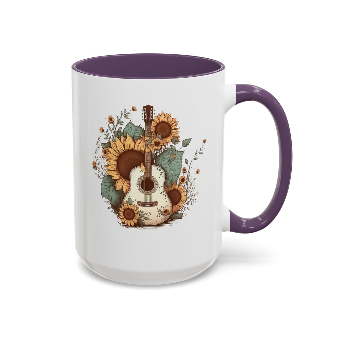 Sunflower Guitar - Accent Coffee Mug (11, 15oz)