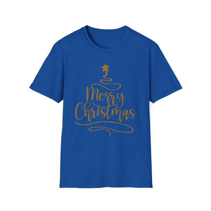 Merry Christmas Gold Tree - Unisex Softstyle T-Shirt
