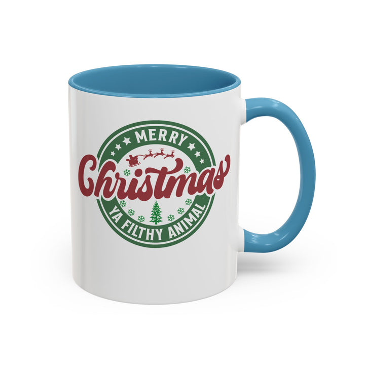 Merry Christmas Ya Filthy Animal - Accent Coffee Mug (11, 15oz)