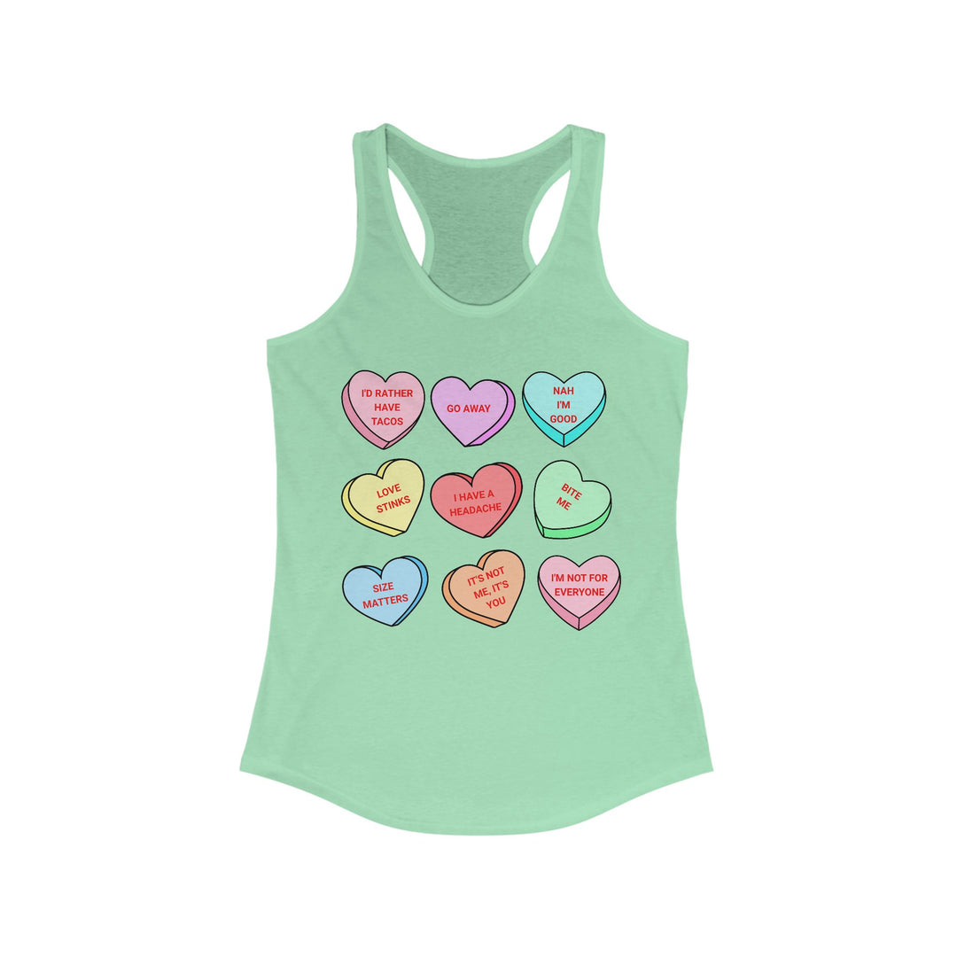 Conversation Hearts - Women's Ideal Racerback Tank
