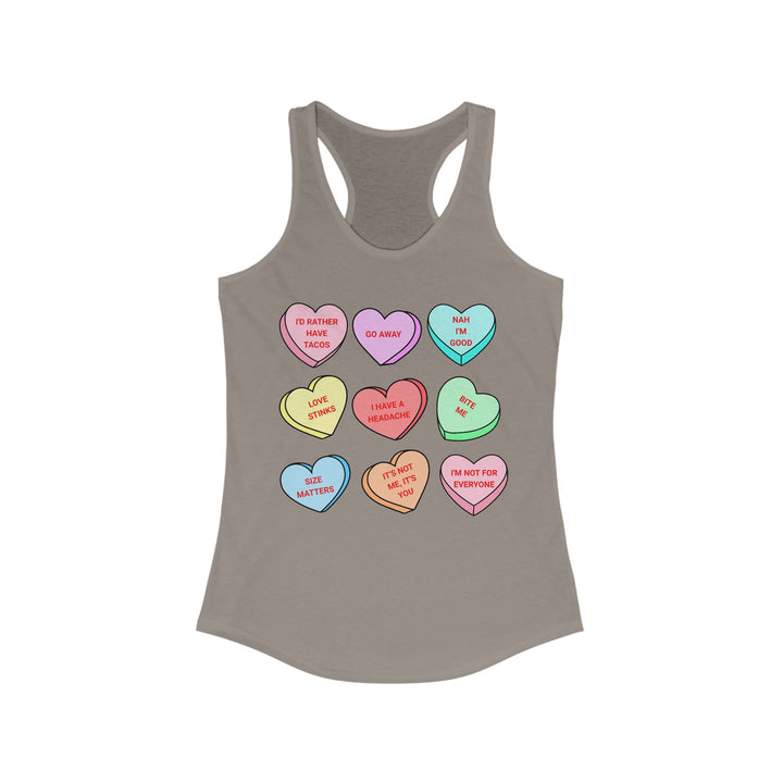 Conversation Hearts - Women's Ideal Racerback Tank