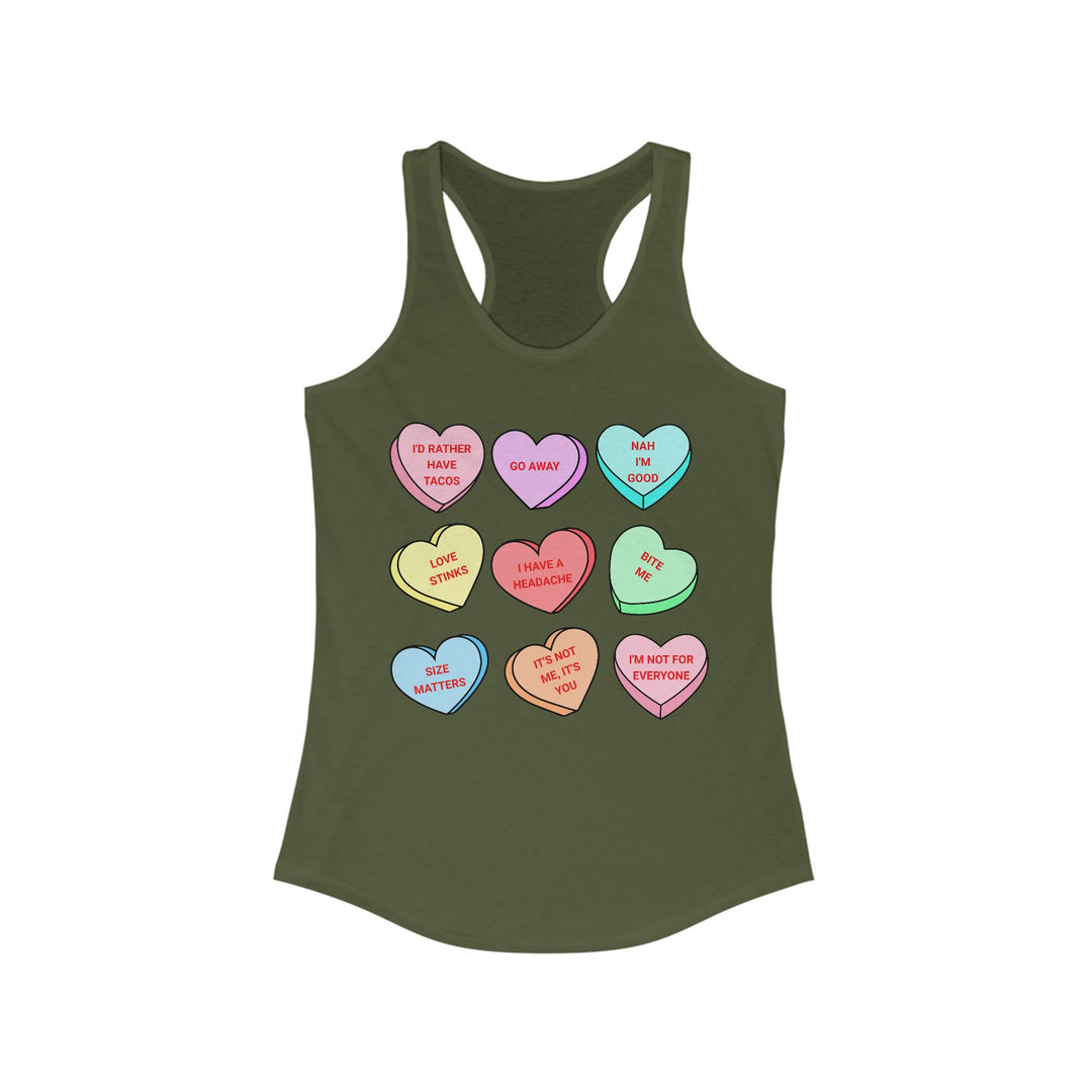 Conversation Hearts - Women's Ideal Racerback Tank