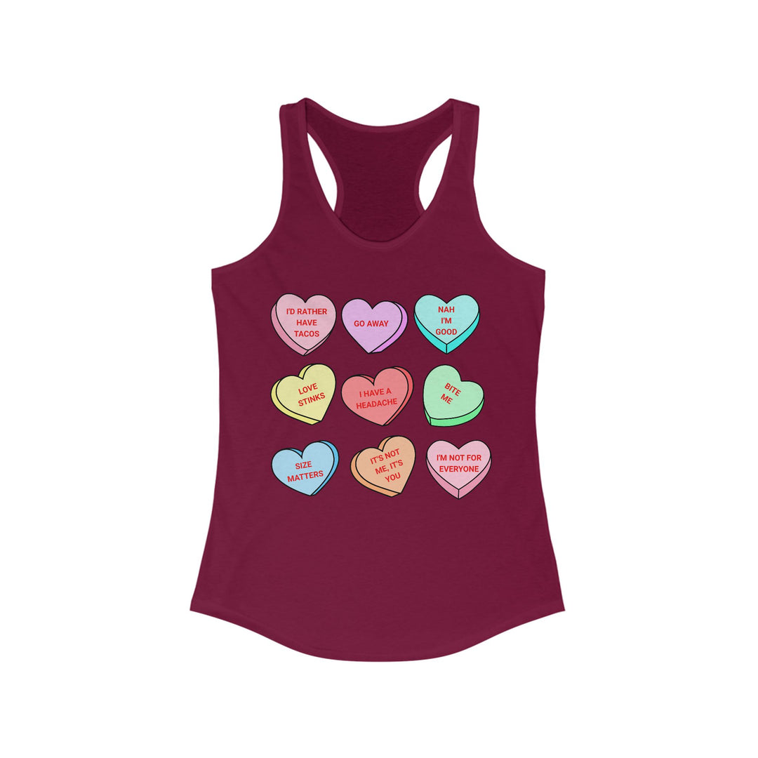 Conversation Hearts - Women's Ideal Racerback Tank