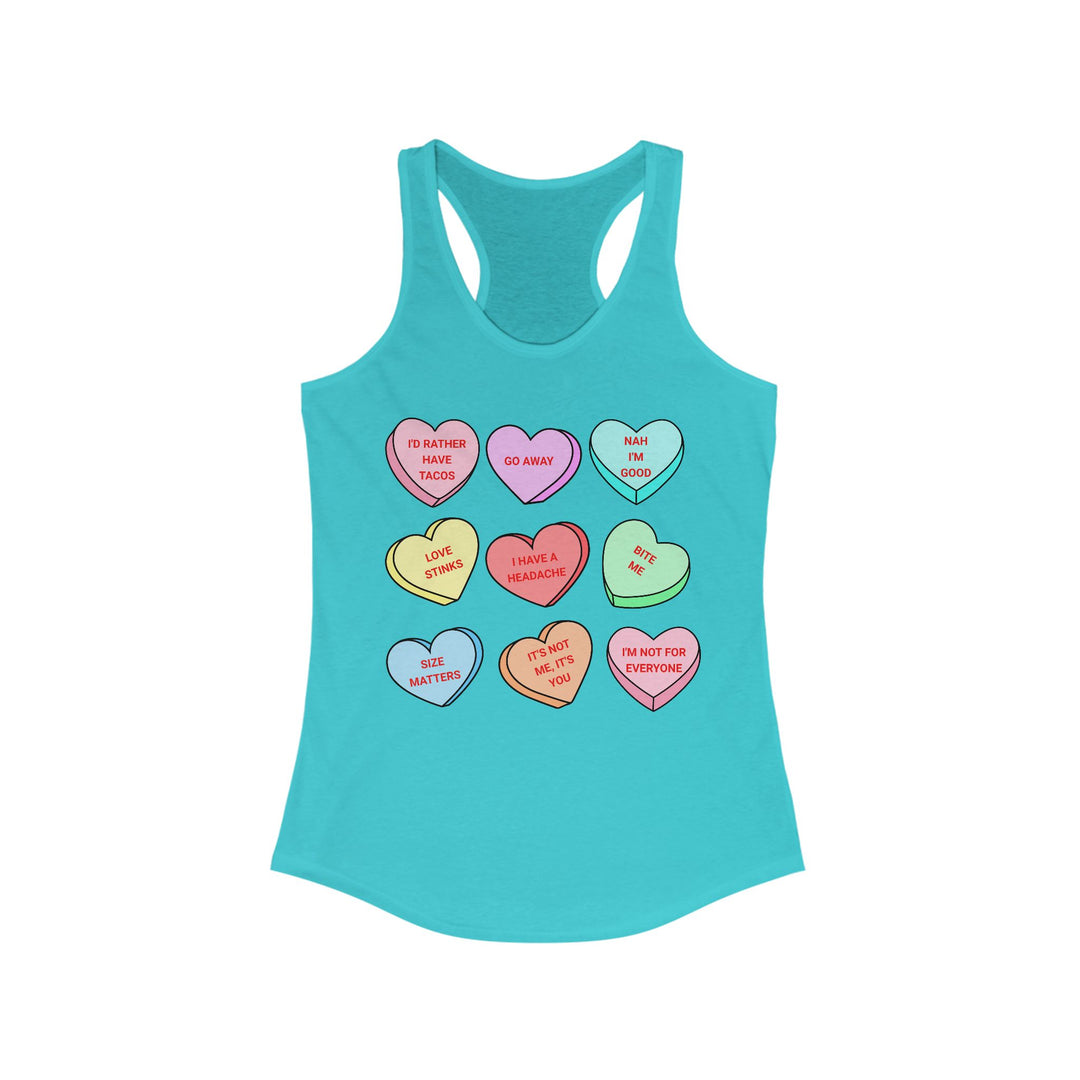Conversation Hearts - Women's Ideal Racerback Tank
