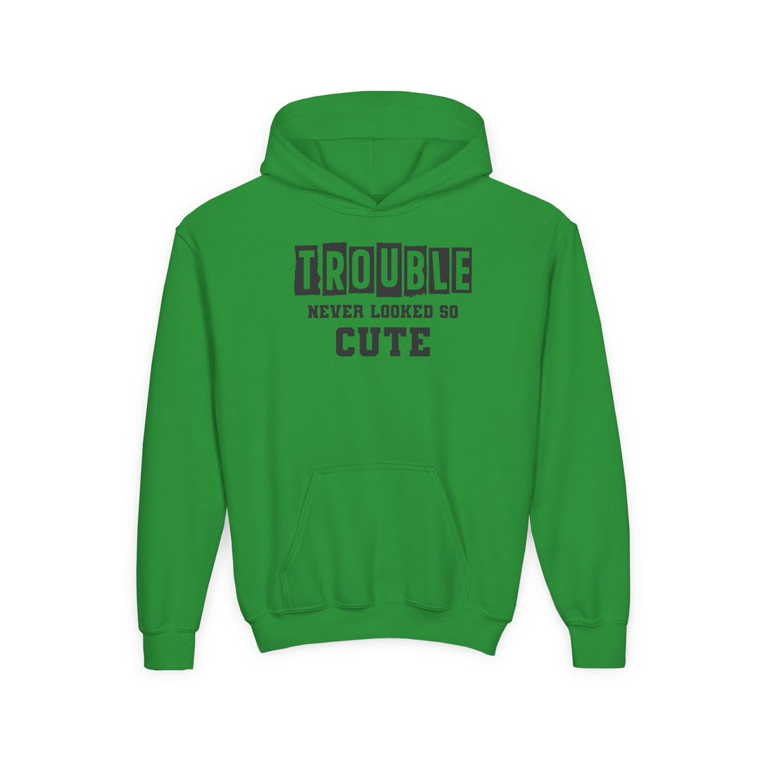 Trouble Never Looked So Cute - Youth Heavy Blend Hooded Sweatshirt