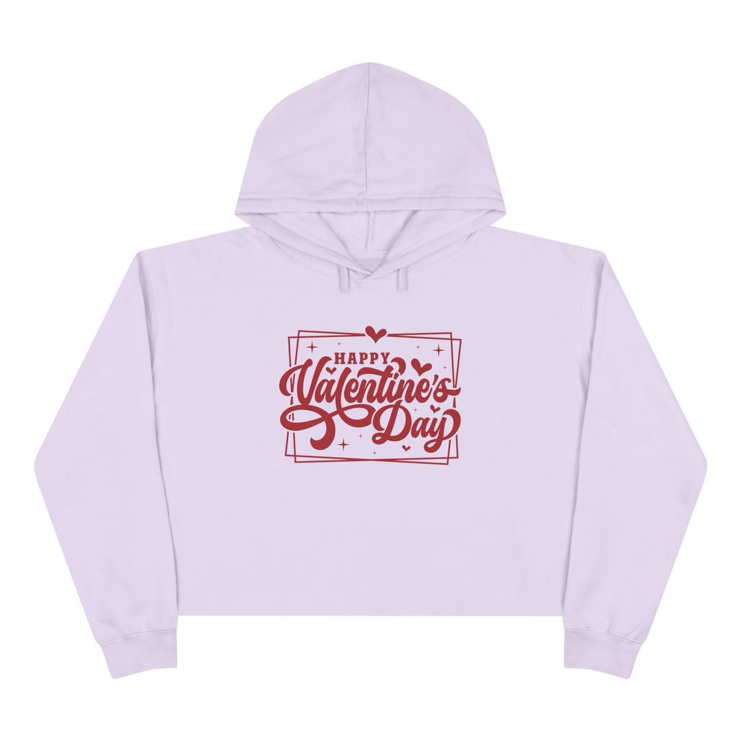 Happy Valentine's Day W/Hearts - Crop Hoodie