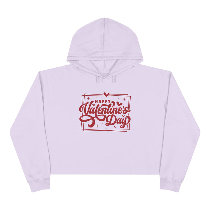 Happy Valentine's Day W/Hearts - Crop Hoodie