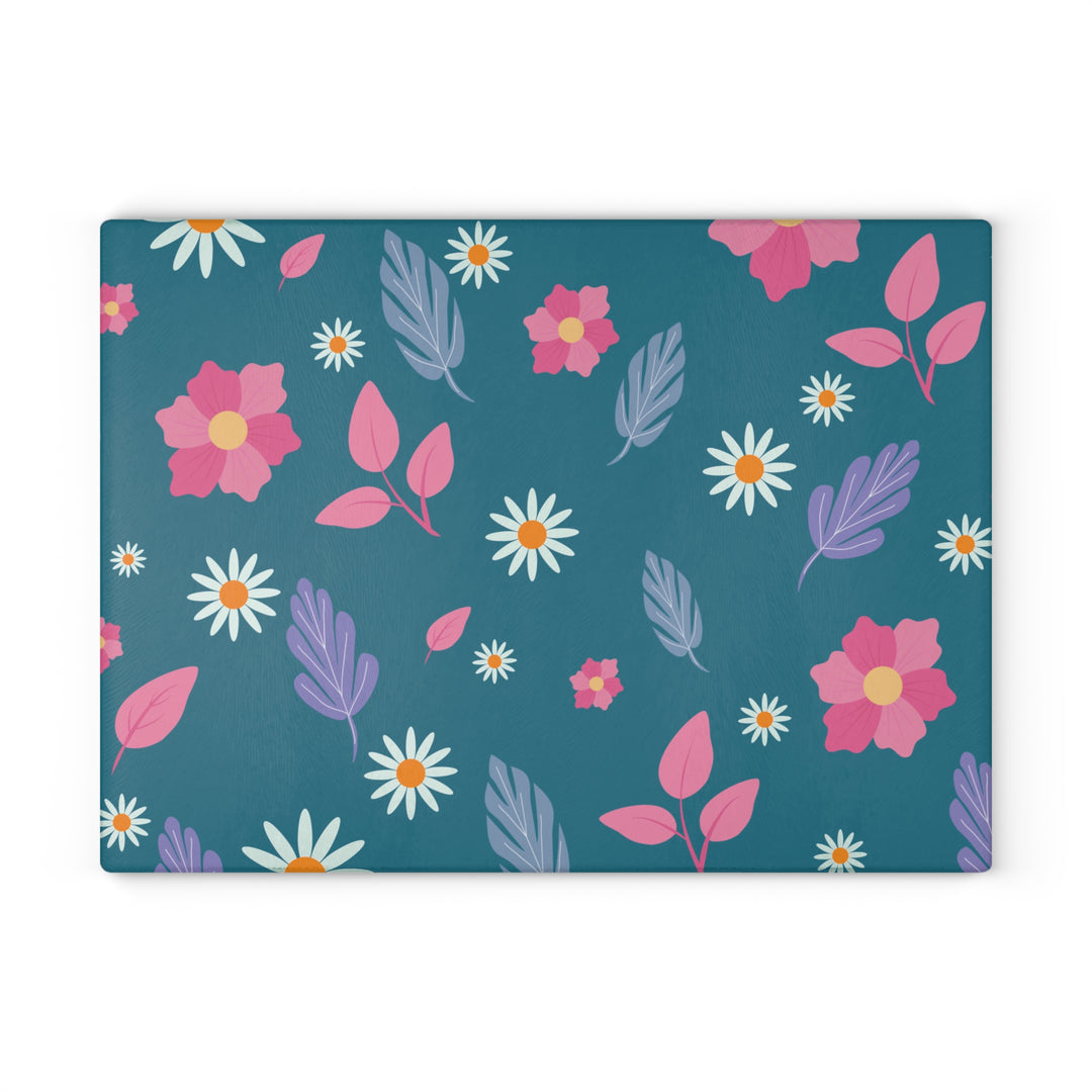 Bright Spring Pattern - Glass Cutting Board