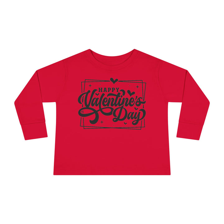 Happy Valentine's Day W/Hearts - Toddler Long Sleeve Tee