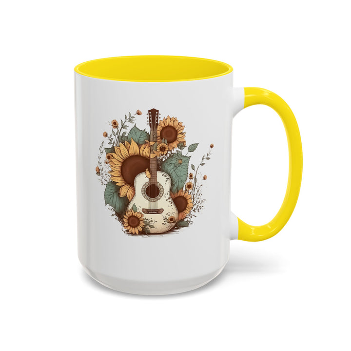 Sunflower Guitar - Accent Coffee Mug (11, 15oz)