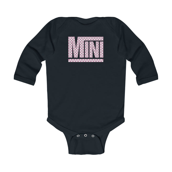 Pink Check Mini - Infant Long Sleeve Bodysuit