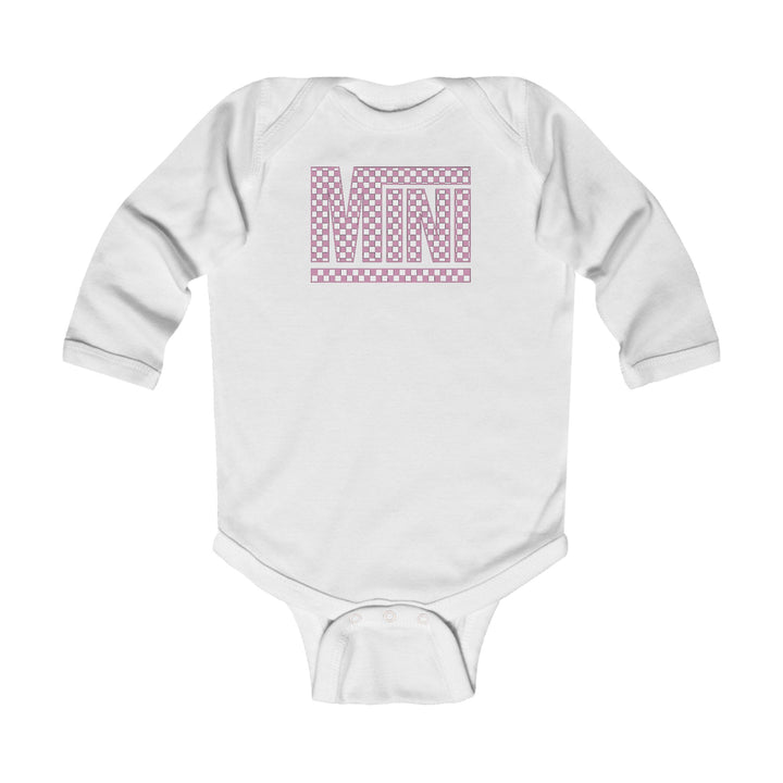 Pink Check Mini - Infant Long Sleeve Bodysuit