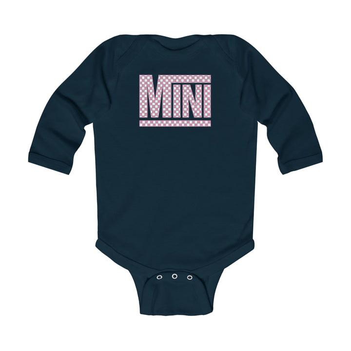 Pink Check Mini - Infant Long Sleeve Bodysuit